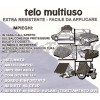  TELONE COPRI TUTTO - TELO IMPERMEABILE PVC OCCHIELLATO TRASPARENTE RETINATO BIANCO