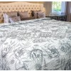 Copriletto Microfibra Roseto Grigio